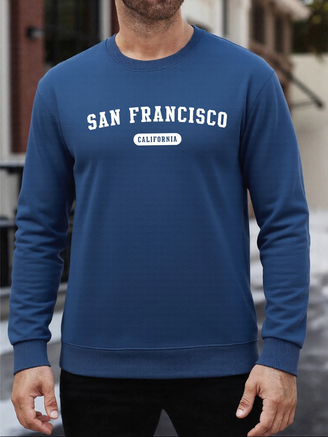 كاليفورنيا سان فرانسيسكو نمط البلوز رجل أزياء عارضة البلوفرات الصوف بلوزات كبيرة الحجم الخريف كل مباراة الملابس