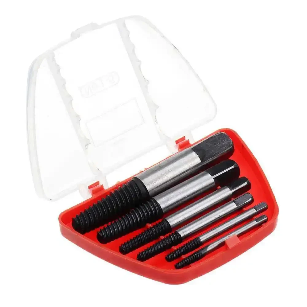 

6Pcs/set Damaged Screw Extractor Durable Easy Out Broken Screw Bolt Guide Remover Set Broken Bolt Remover Tool Kit Drill Bit