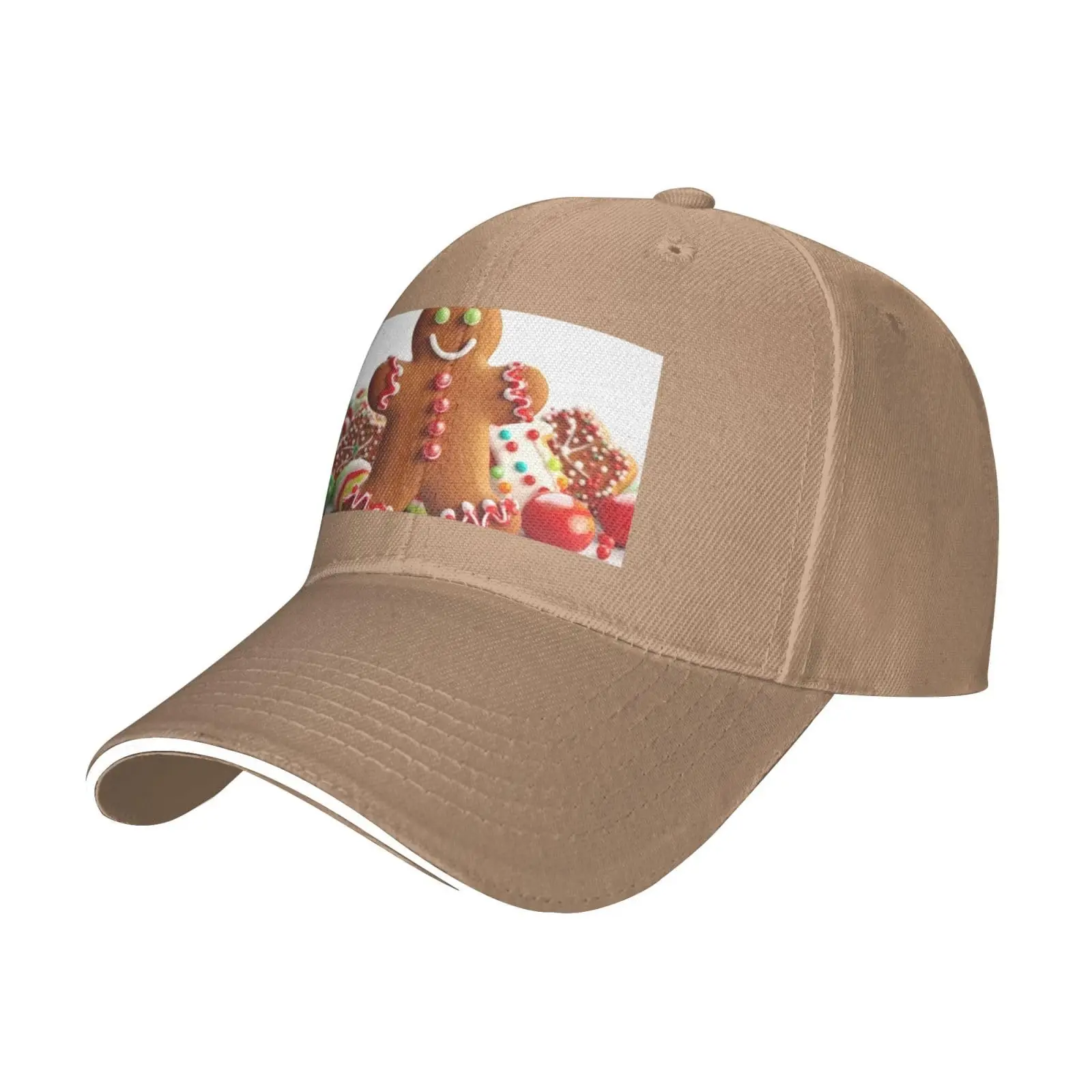 Men and Women Baseball Hat Gingerbread Man Candy Printing Adjustable Washable Golf Daddy Cap Original Trucker Low Profile Hats