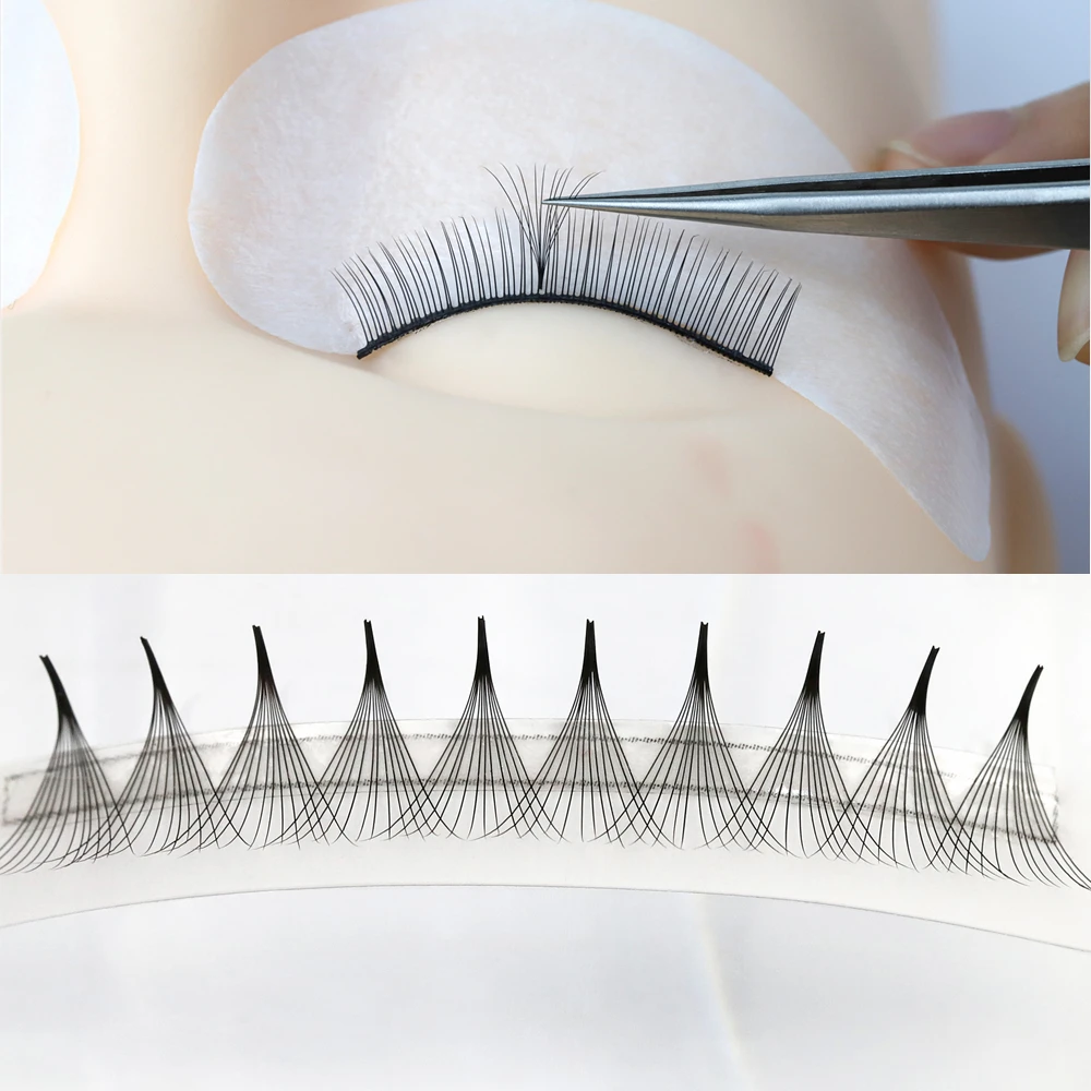 RUJADE Ventole prefabbricate a base stretta a punta Ciglia 3D/5D/6D/8D/10D/12D Estensioni ciglia volume russo Ventole ciglia finte visone cashmere