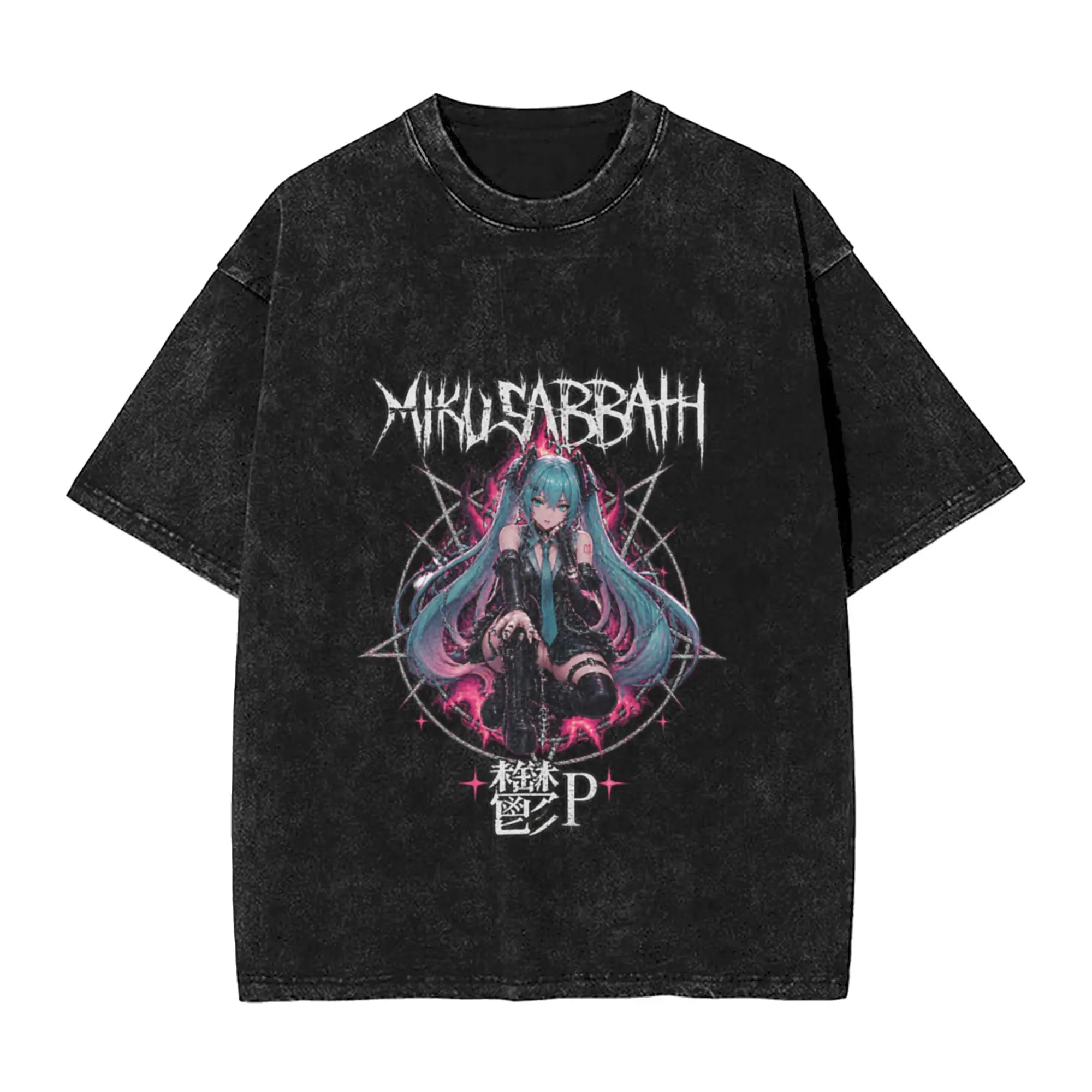 MIKUSABBATH Worn Version Dark Grunge Style Graphic Design Unique Trendy A Vintage Oversized Cotton Unisex T-Shirts