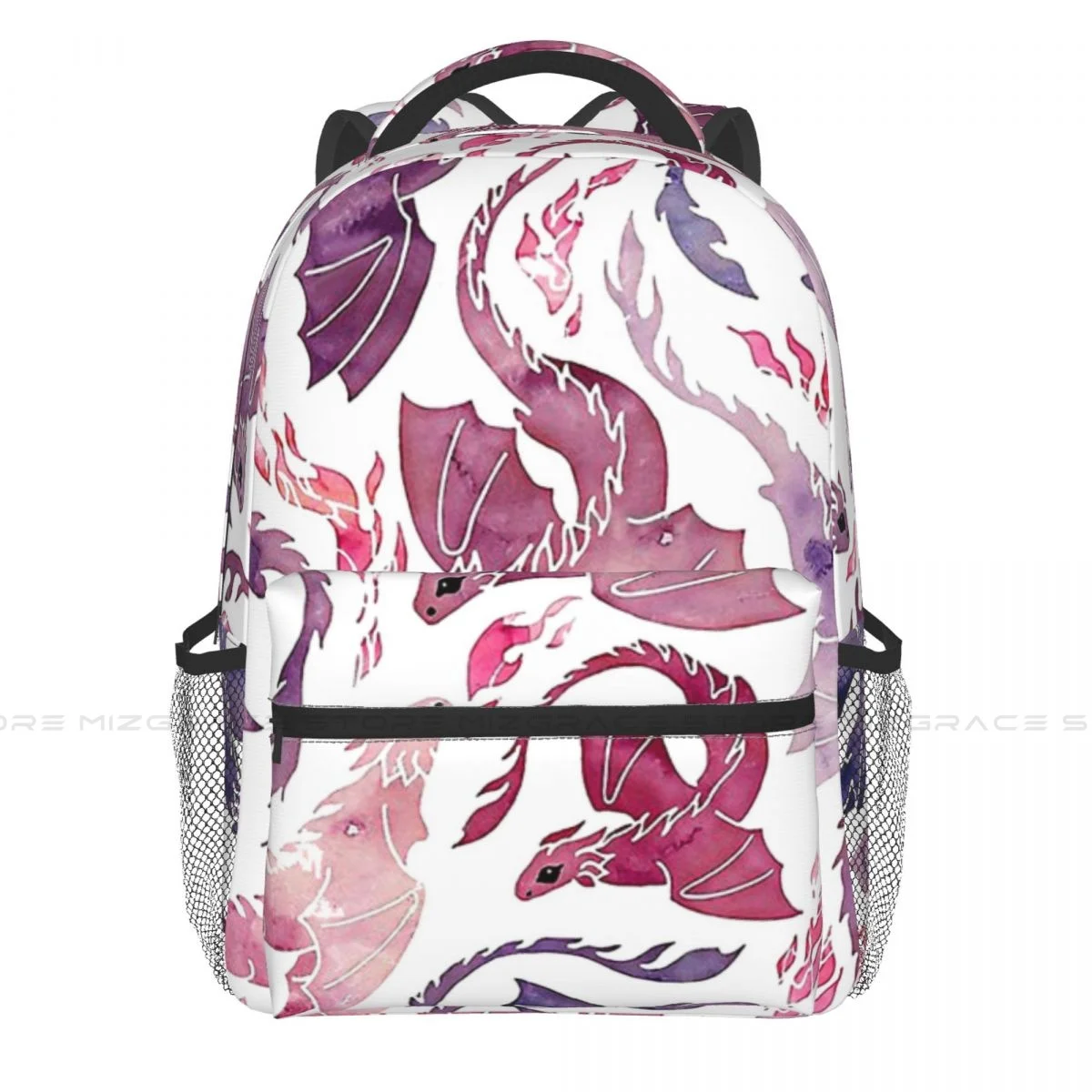 

Dragon Fire Pink Purple Backpack for Girls Boys Travel Rucksack Daypack for Teenage School Laptop