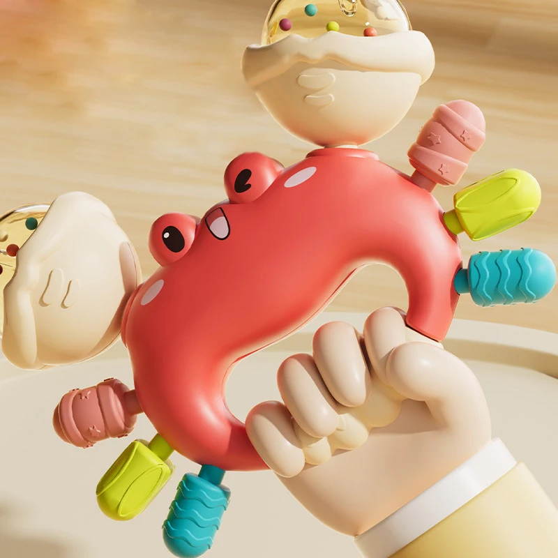 Bebê calmante novo caranguejo emocionante brinquedo para crianças de 0 a 12 meses, água fervente e tocando