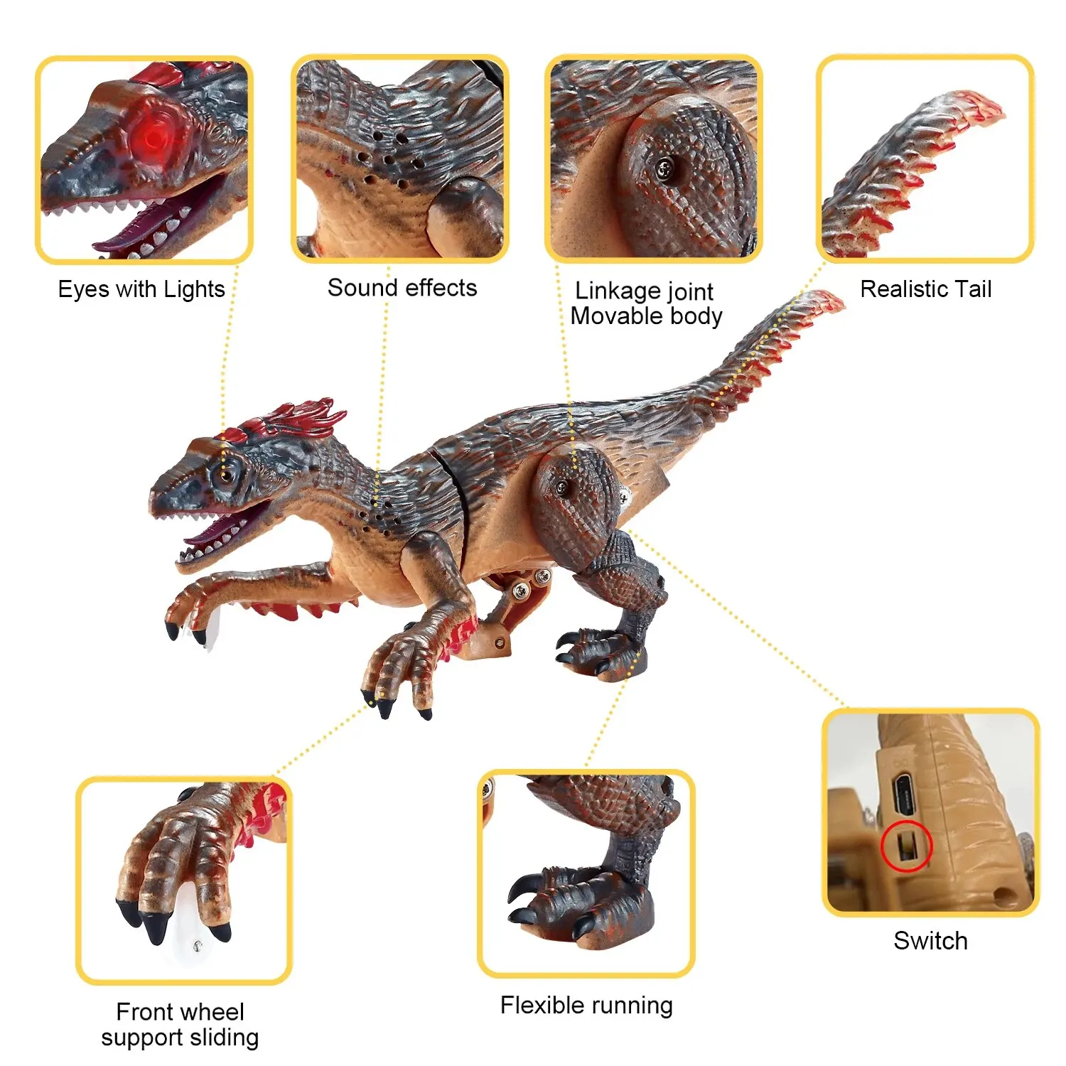 ديناصور لاسلكي بجهاز تحكم عن بعد ، أضواء كهربائية وتأثيرات صوتية ، ألعاب برونتوصور ذات 5 قنوات ، أفضل الهدايا ،