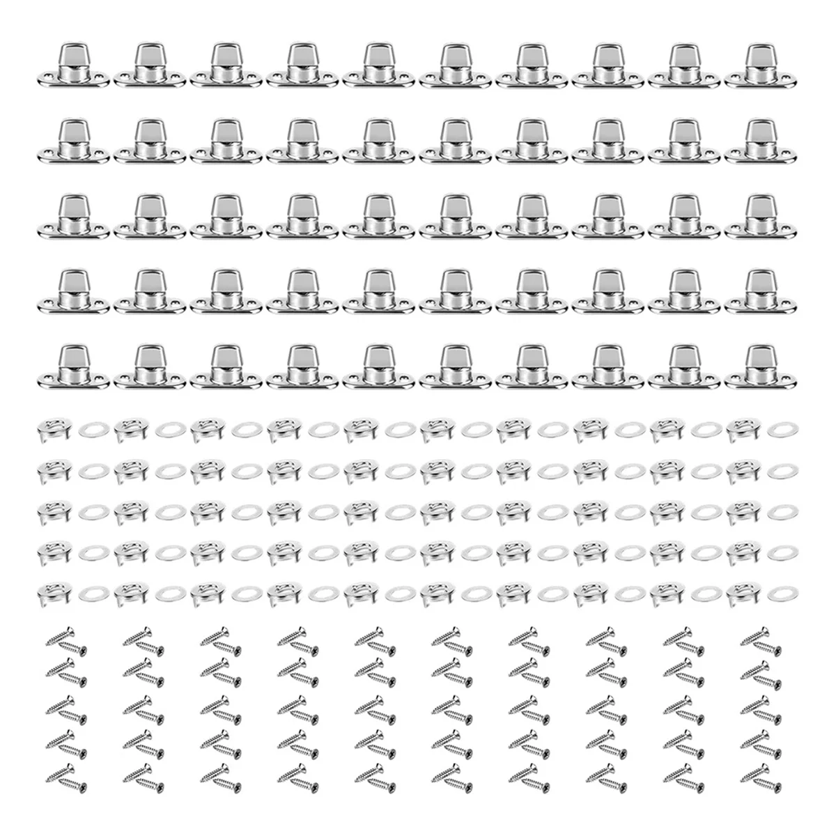 

A59T 50Pcs Set Grade Twist Lock Fasteners Turn Button Eyelets & Studs, Canvas Marine Fasteners Turn Button