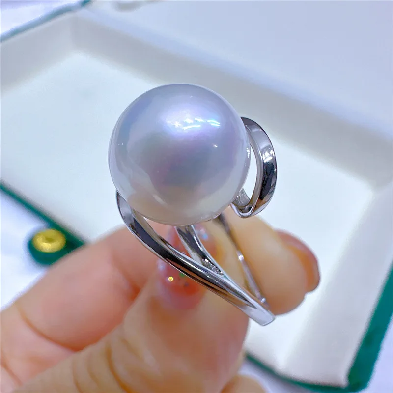 

Красивые жемчужные серьги AAAA9-10 мм 10-11 мм Натуральный круглый жемчуг Южного моря Открытое кольцо 925s