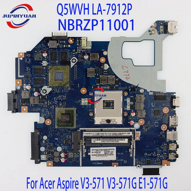 

Q5WVH LA-7912P Motherboard For Acer Aspire V3-571 V3-571G E1-571G Laptop Motherboard NBRZP11001 HM77 GT640M 2GB Graphics Card