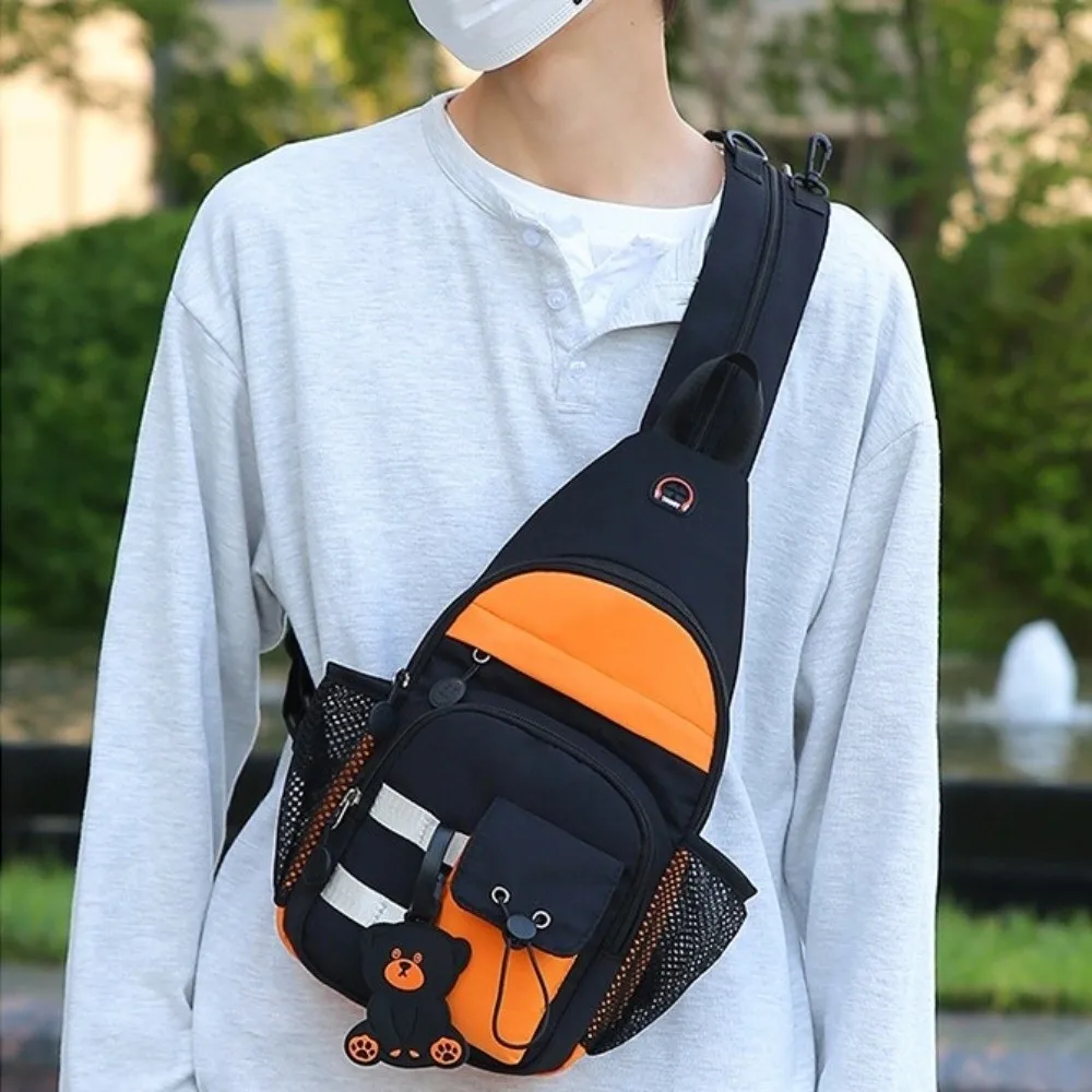

Multifunctional Large Capacity 2 in1 Chest Bag Waterproof Korean Style Crossbody Shoulder Bag With pendant Backpack Sports