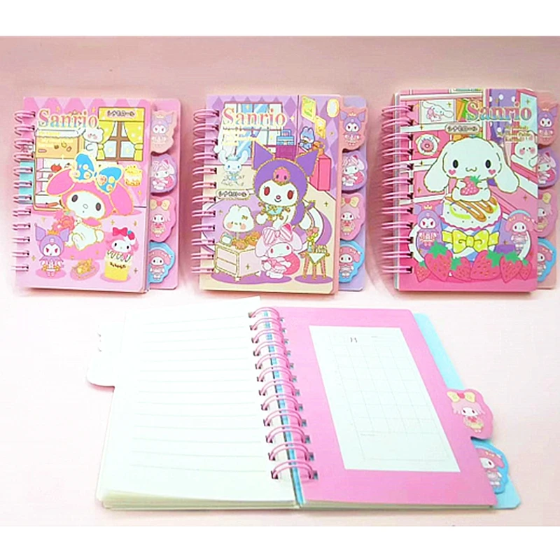 Sanrio Family Portable Handbook Notepad Small Gift Student Stationery Creative Cute Cartoon Decorative Girls Toys