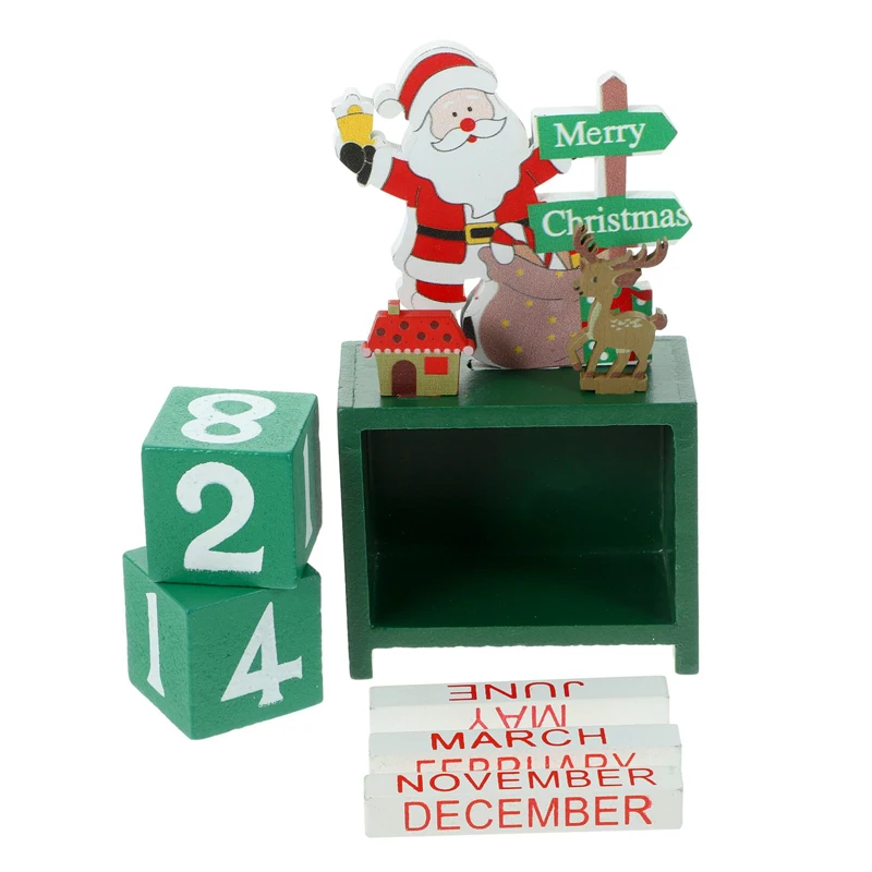 20 0piece.Custom.Decoration handmade english office desktop wooden advent  box block date and  calendar