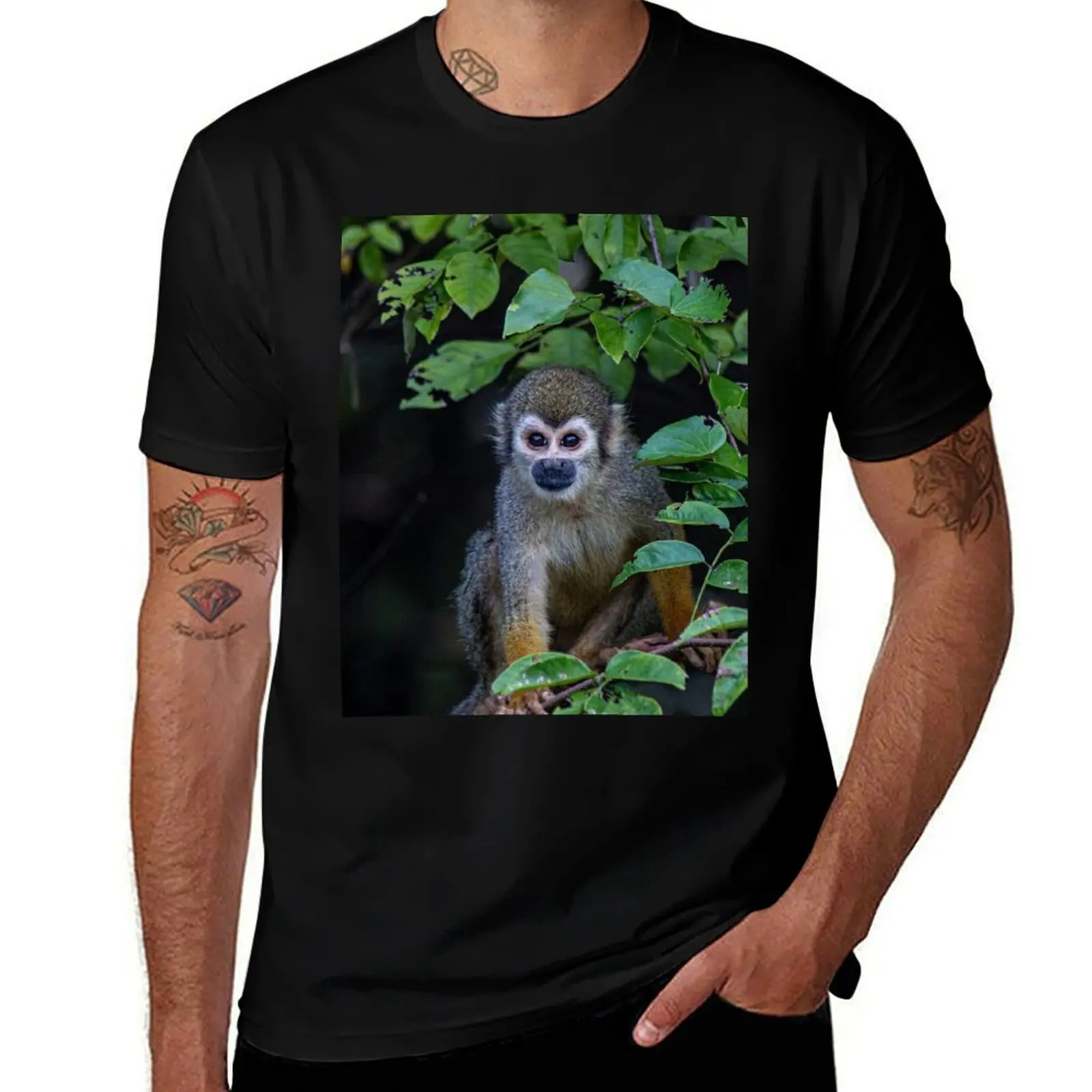 Monkey in Amazon Rain Forest on Brazil T-Shirt summer top designer shirts anime t shirts mens workout shirts