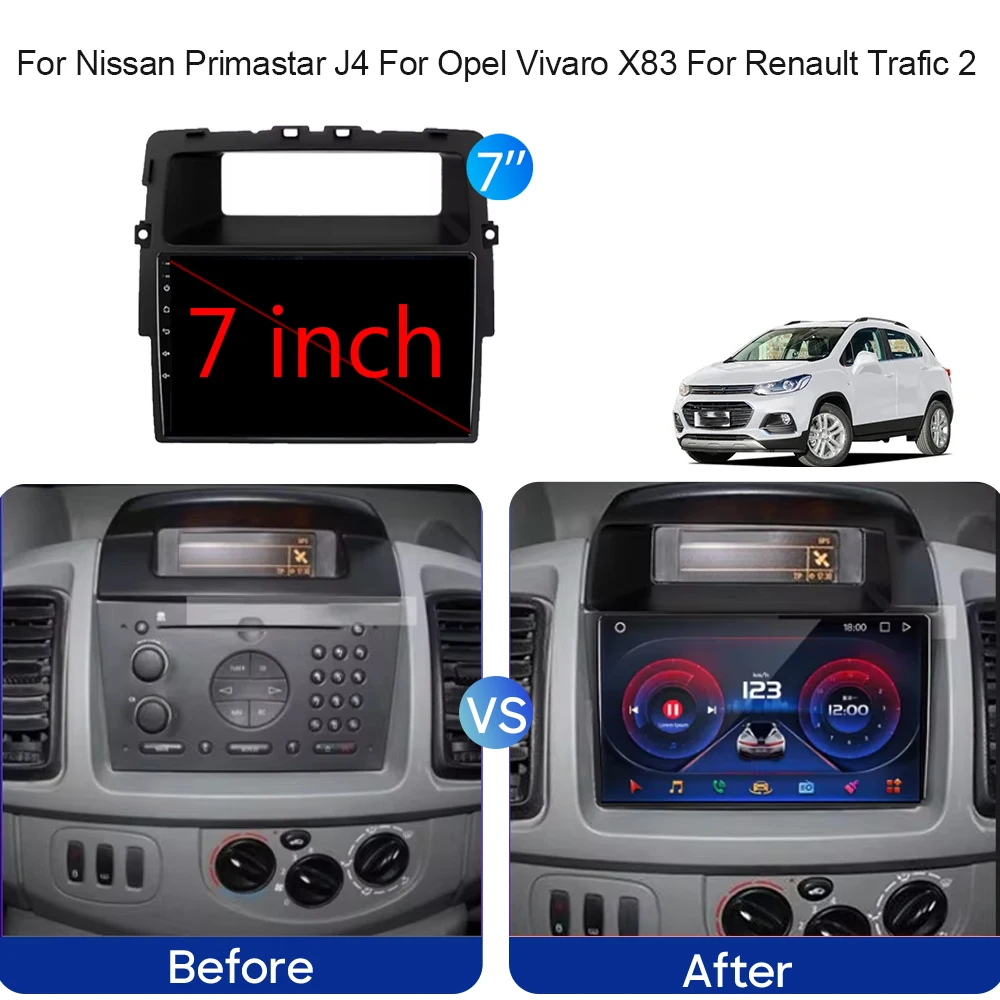 Car Radio For Nissan Primastar J4 For Opel Vivaro X83 For Renault Trafic 2 Android Auto GPS Navigation Multimedia Player No DVD