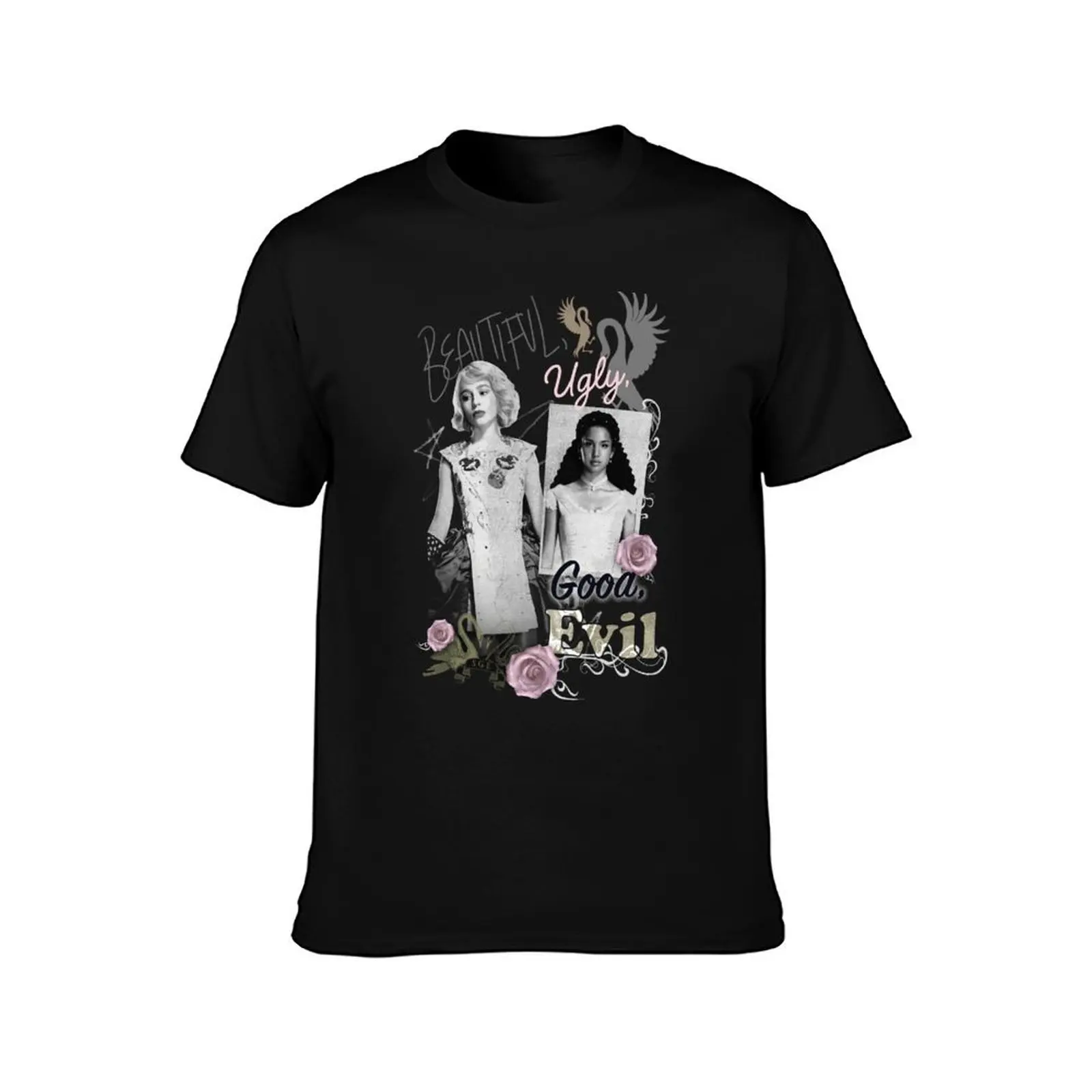 The School for Good and Evil Sophie & Agatha Dark Floral Yearbook Collage T-Shirt High Elasticity Sports T-Shirt