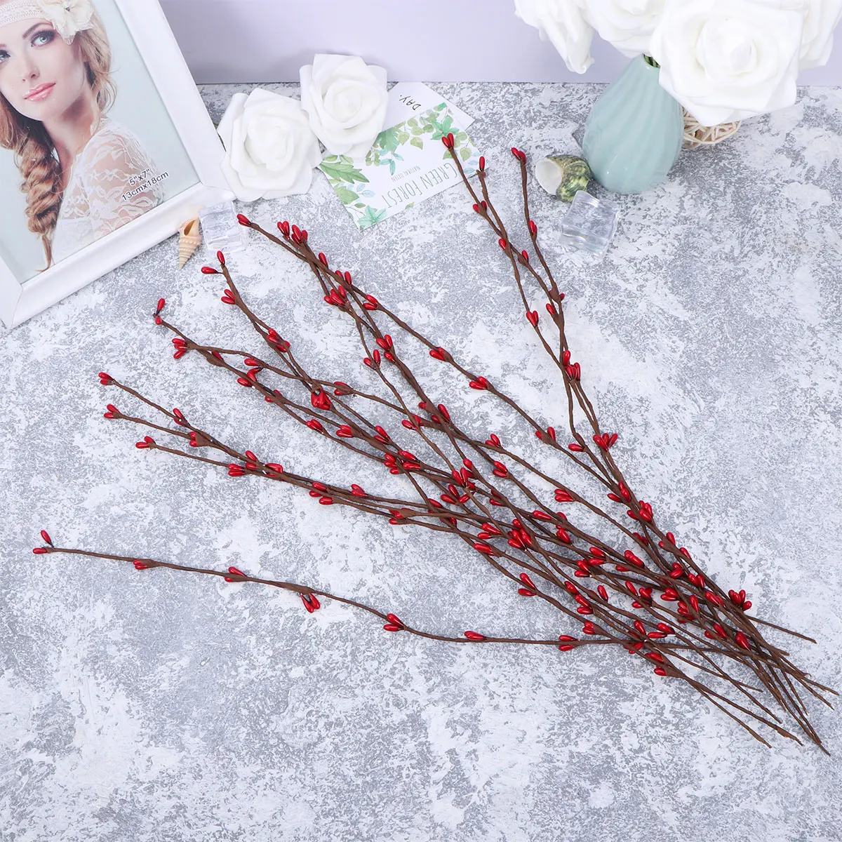 

100 Pcs Artificial Berries Colorful Berry Flowers for Christmas Wreaths Decorations Xmas naments Vase Decor DIY