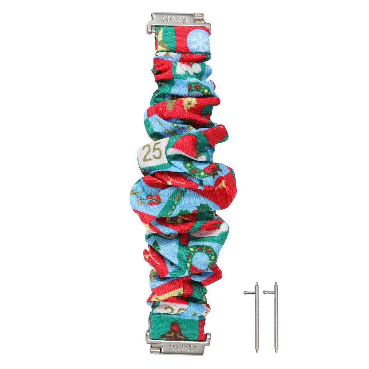 حزام ساعة مطبوع لعيد الميلاد متوافق مع ساعة Fitbit 2 Chic بتصميم حلقة الشعر، حزام بديل مريح #1