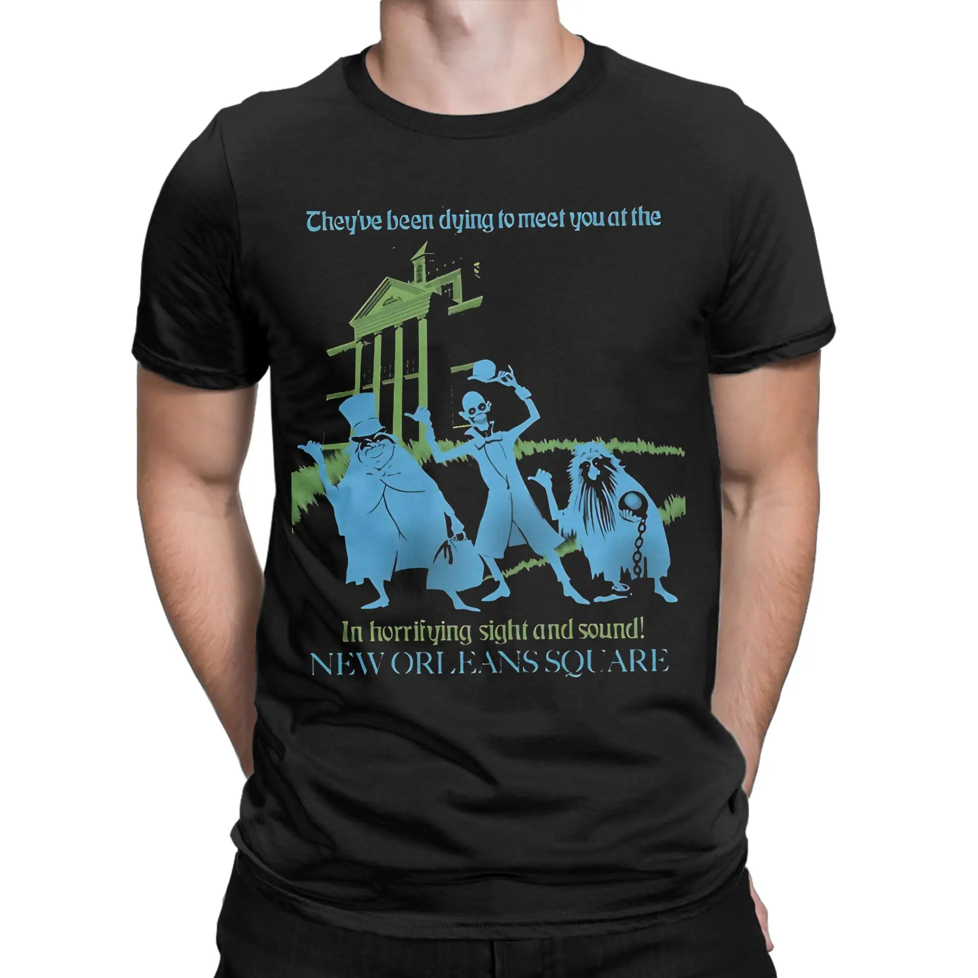 Haunted Mansion Horror Movie T-Shirt Popular T Shirts Short-Sleeved Y2K Basic Tshirt Summer Pure Cotton Oversized Clothing