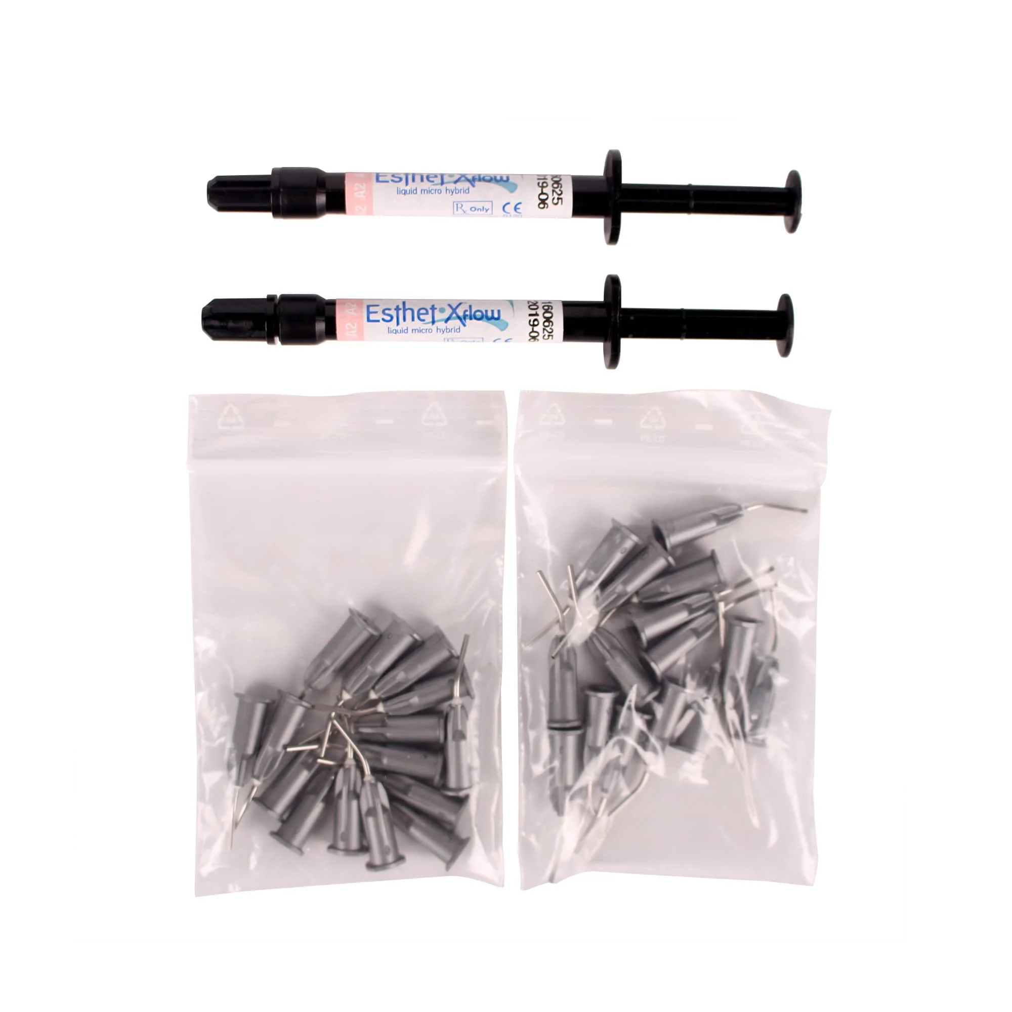 Dentsply Flowable Resin набор из 2 трубок 1 3 г/трубка A2/A3 включая 30 наконечников доставки) — стоматологический восстанавливающий