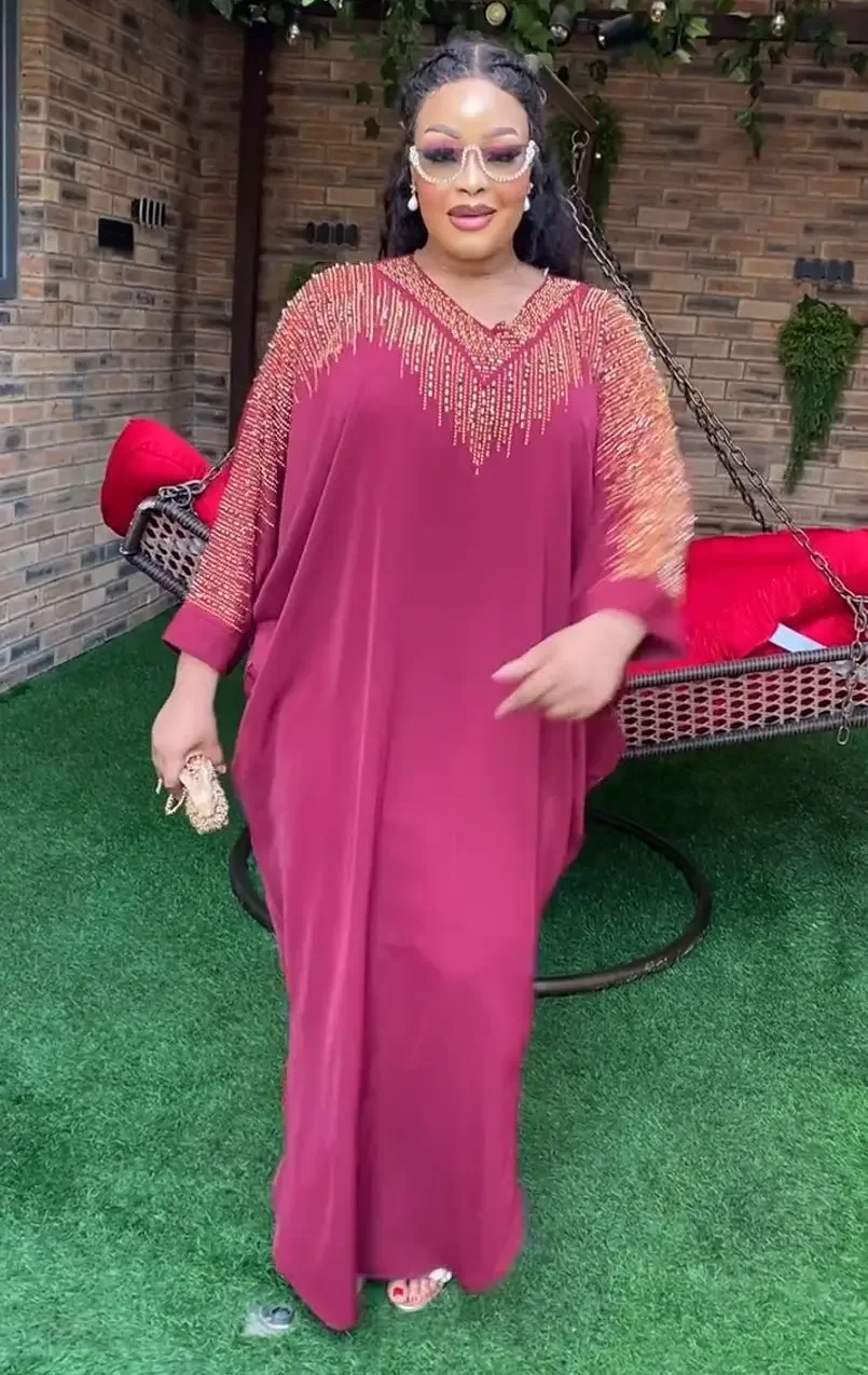 

Africa Clothing Plus Size African Dresses for Women Luxury 2024 Muslim Fashion Caftan Evening Party Long Maxi Dress Boubou Robe