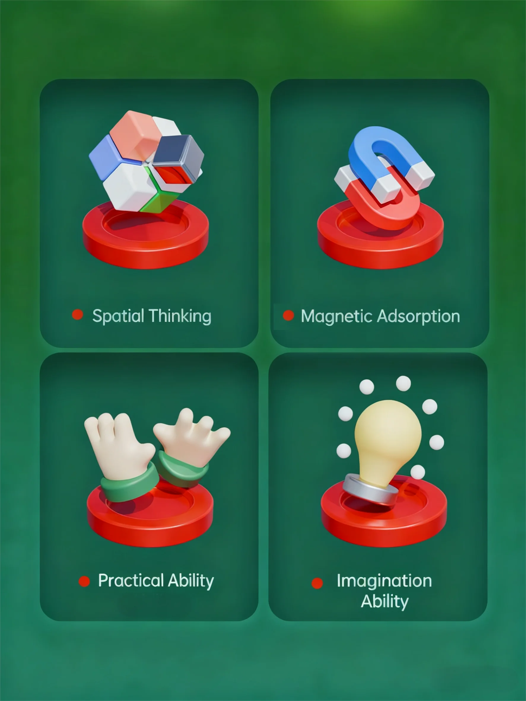 Bloques de construcción magnéticos serie navideña STEM sensorial Montessori cubos apilables juguetes para edades de 3 años en adelante regalos para niños y niñas