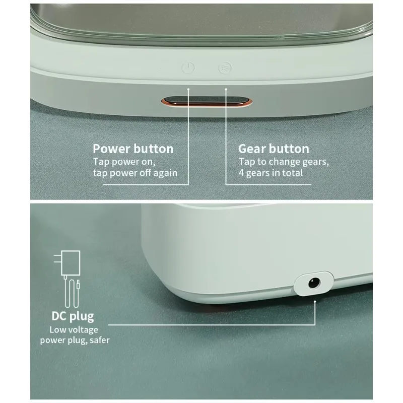 STLF Portable Ultrasonic Cleaner Machine 45kHz High Frequency for Jewelry Glasses Watches Make-Up Tools for Use