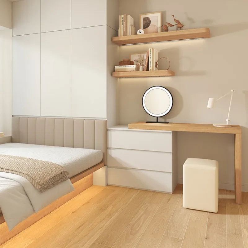 Tatami with wardrobe integrated, combination bed small apartment space saving bedroom multi-functional high box storage bed