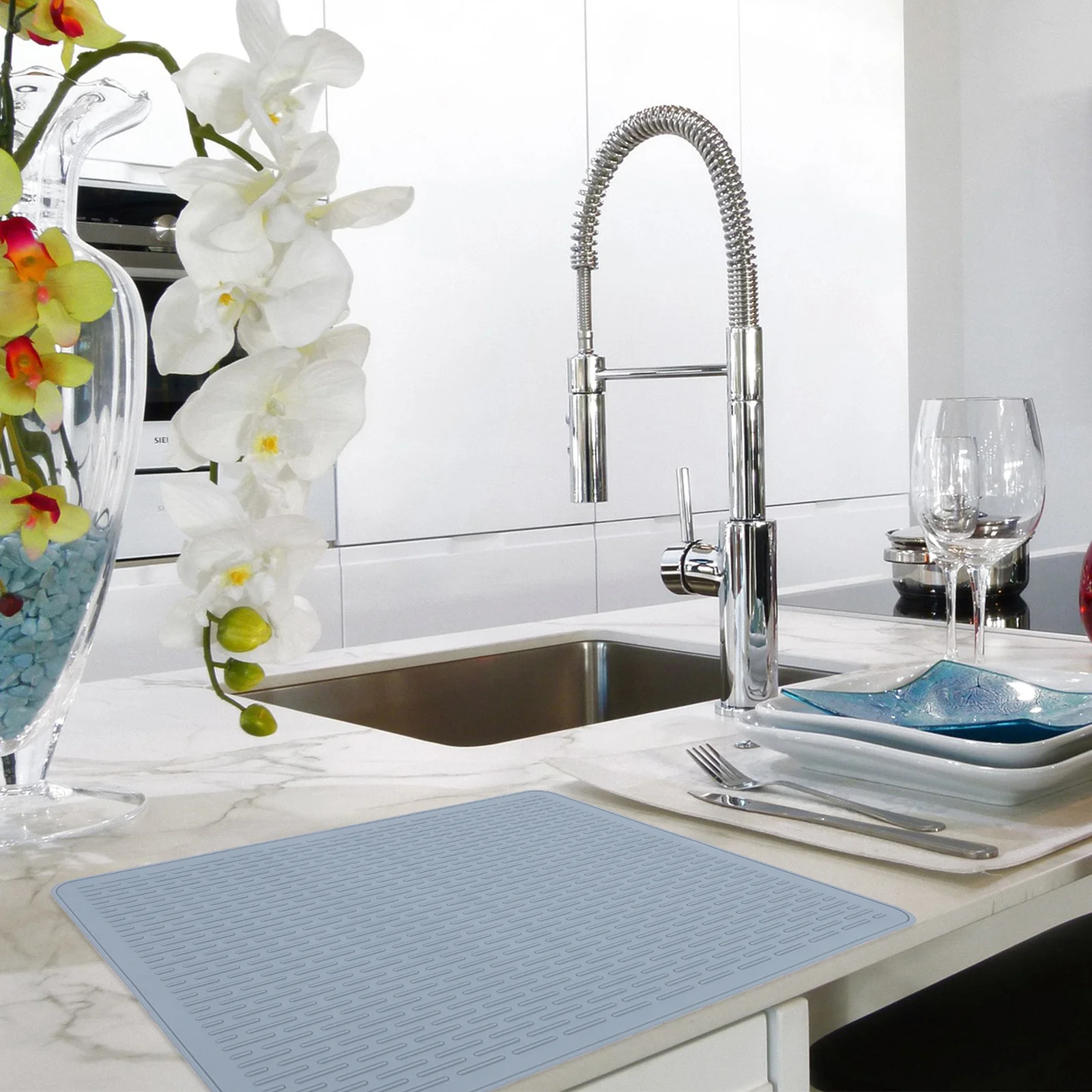 

Draining Mat Dish Drying Mats for Kitchen Protective Sink Protector Silicone Silica Gel