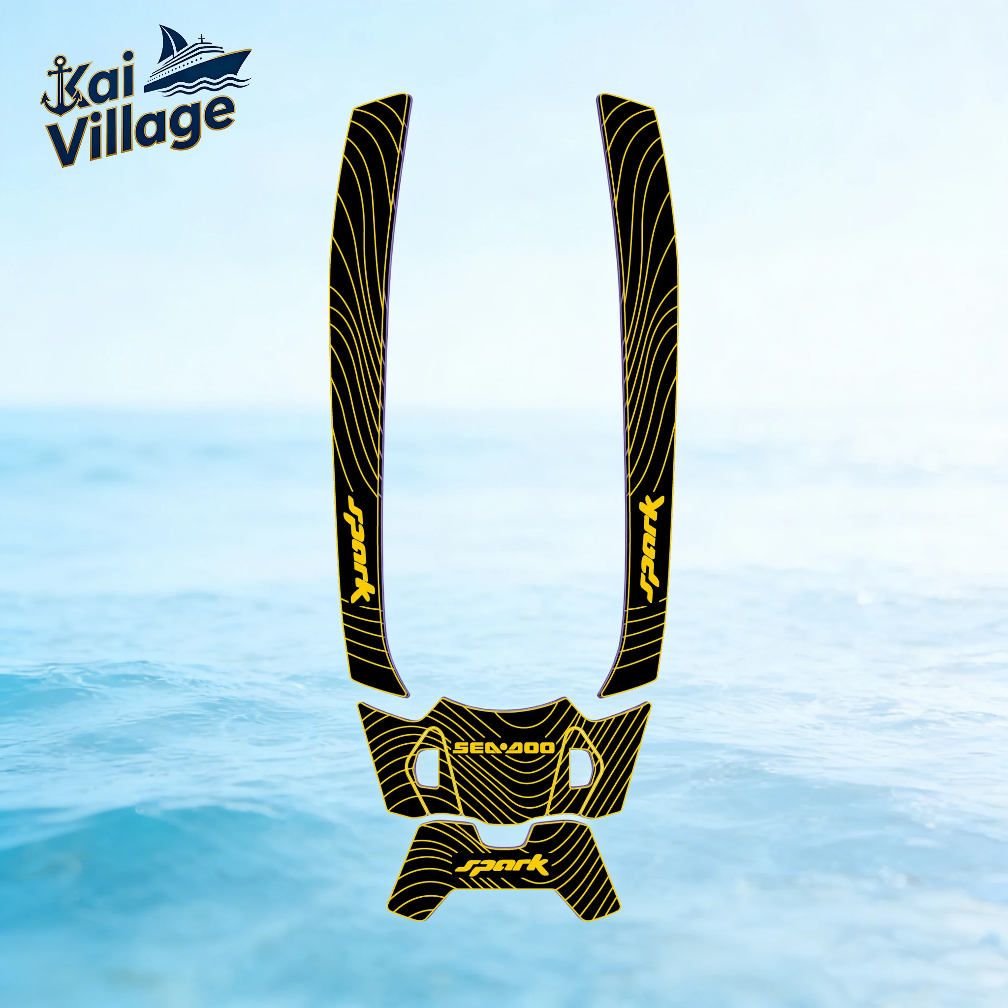 حصيرة أرضية بحرية مخصصة من مادة EVA - وسادة تثبيت من خشب الساج الصناعي غير قابلة للانزلاق لـ Sea-Doo Spark Trixx 1 & 2 UP 2024 #4