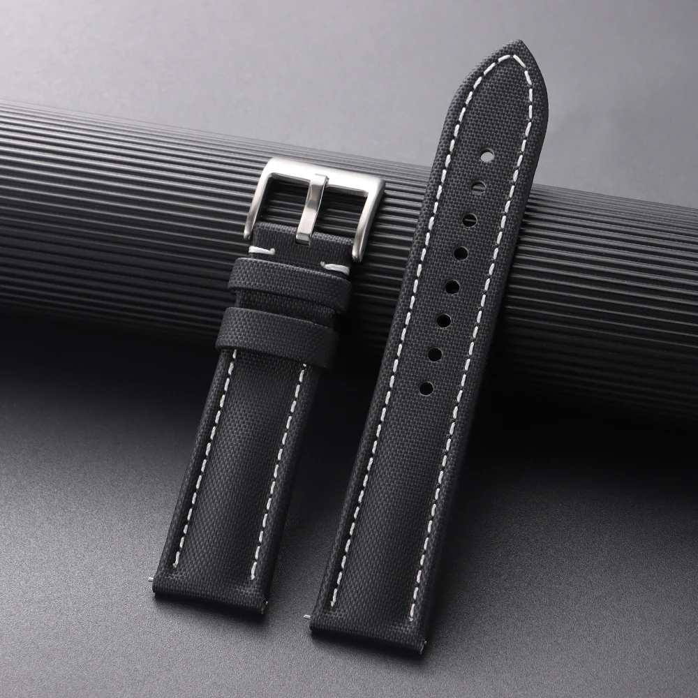 Premium Segeltuch-Uhrenarmband für Blancpain Uhren, Wasserdichtes Canvas-Nylon Schnellverschluss-Armband 18mm 19mm 21mm 20mm 22mm