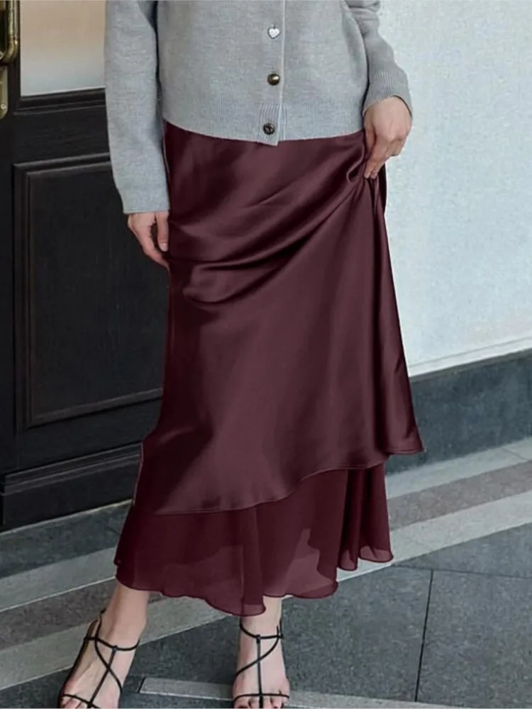 Women's Clothing Party Dresses Solid Color Skirt Fashionable Elegant Simple Style Elegant All-match Vacation Temperament Trendy