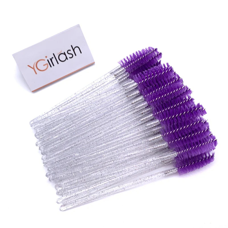 Brosses à cils pour extensions de cils, baguettes de mascara, pinceau de maquillage au poulet, or, 100 pièces par lot