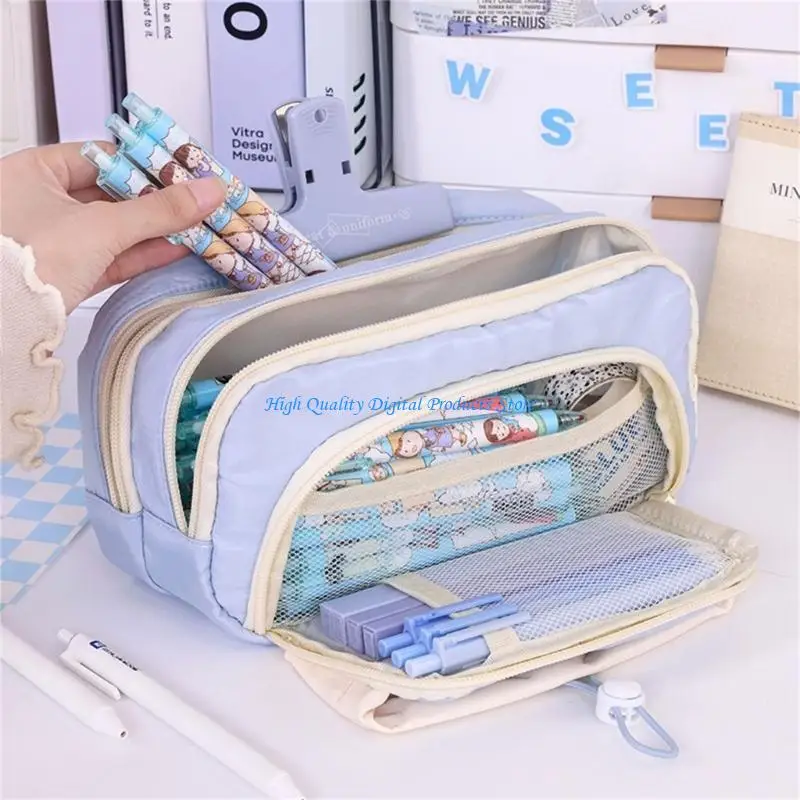 

U2JE Trendy Drawstring Fabric Pouches For Pen And Art Supplies Washable School Case School Office Carrying Case