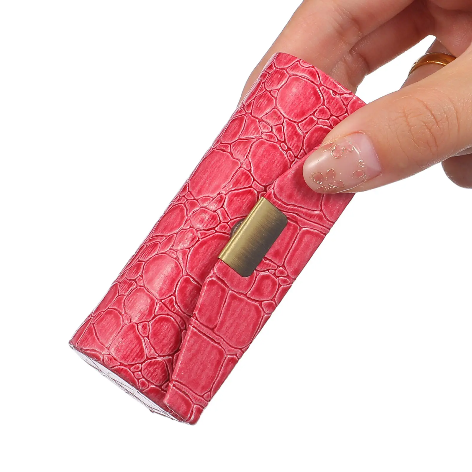 PU Lipstick Case Stylish Lipstick Holder Organizer Hard Storage Box Portable Travel Holder for Purse Women Wallet