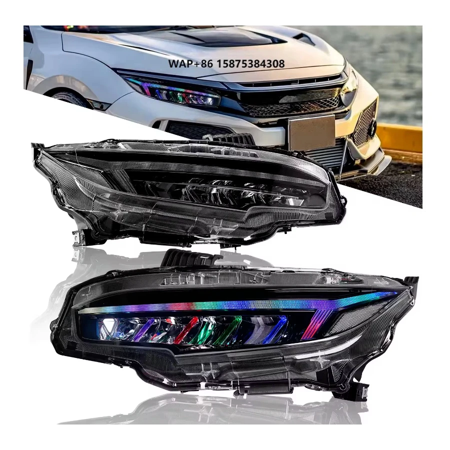 

Headlight for 2016-2021Car Front LED Lamp DRL/Sequential Plug and Play RGB Headlights Car Accessories