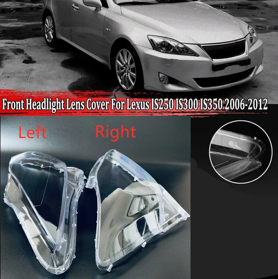 

For Lexus IS250 IS300 IS350 2006-2012 2X Front Headlight Lens Shell Cover + Glue