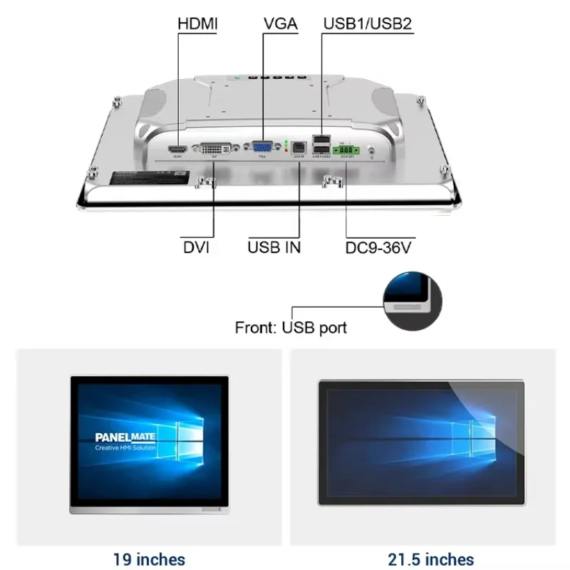 OEM Rugged IP65 Waterproof Capacitive Embedded 15.6 Inch Industrial Lcd  HD-MI Resistive Touch Screen Display