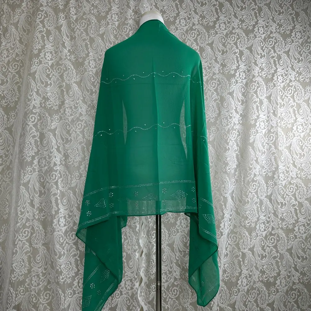2026 Kleiner 70x180cm Chiffon Neuer Afrikanischer Netz-Hijab-Schal für Muslimische Frauen Afrikanischer Dubai Islam Kopftuch Bestickte Schals – Detail 24