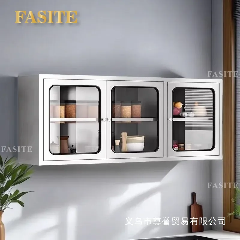 For 304 Stainless Steel Wall Mounted Hanging Cabinet Kitchen Dish Seasoning Storage Rack Household Commercial Eco Friendly