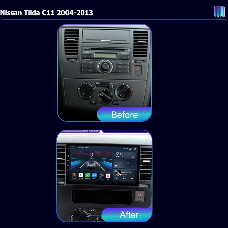AI VOICE Android Car Radio Multimedia player for Nissan Tiida C11 2004-2013 stereo GPS Navigation Stereo Screen Video Tape