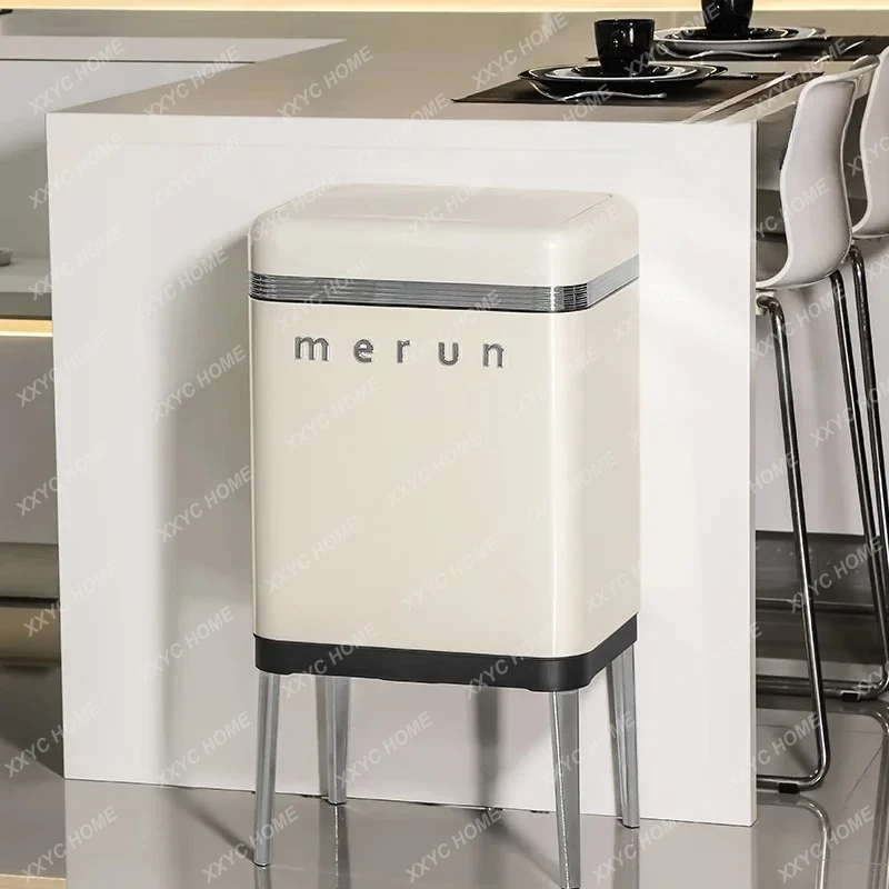 

Дорогой мусорный бак для гостиной, кухни, бытовой, большой пресс из нержавеющей стали с крышкой, новая модель