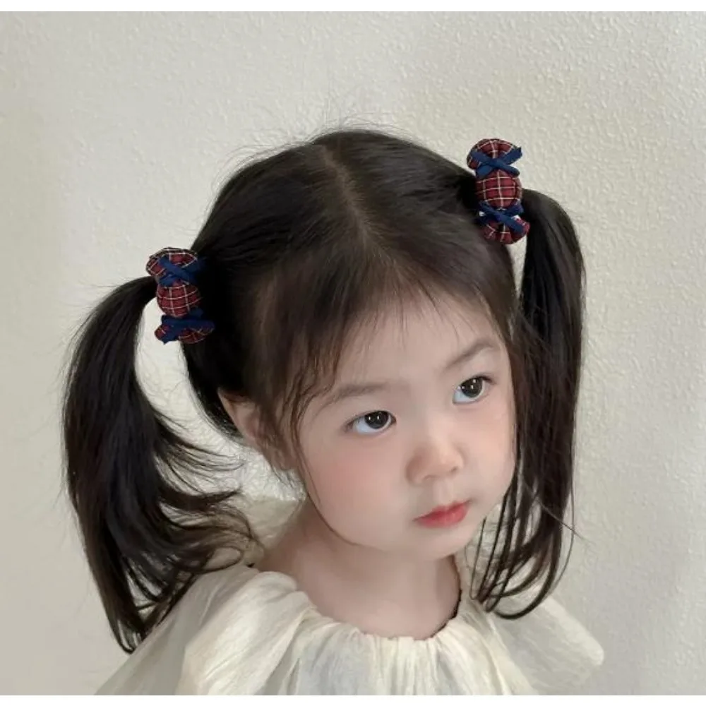 

2pcs Plaid Bow Candy Retro Hairpin Hair Tie Kids Hair Clips Baby Girl Cute Bangs Side Clip Barrettes Childrens Headwear