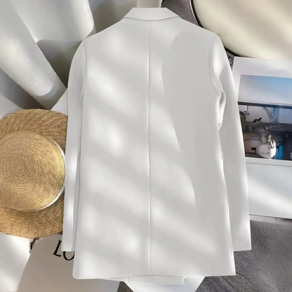 ソリッドカラーのスーツコートエレガントな女性のダブルブレストスーツコートラペル長袖カジュアルカーディガンジャケットビジネスウェア用