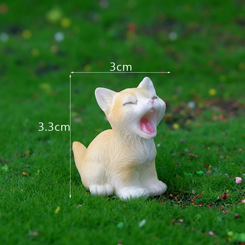 Creative Micro Resin Cat Ornament Kitten Figurine Animal Miniature Fairy Garden Landscape Home Decor Doll House Decoration New