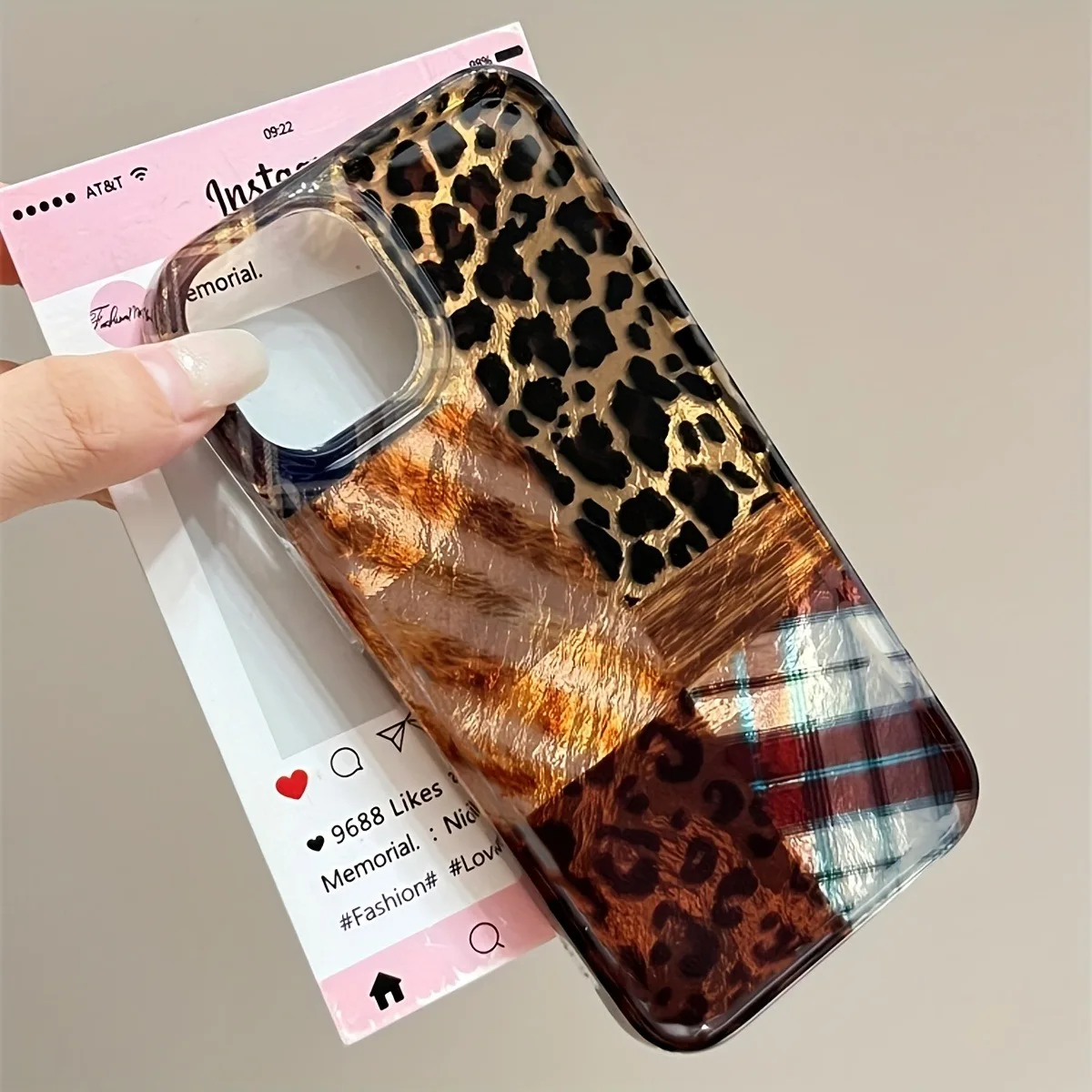 Funda de teléfono con diseño de papel de aluminio y estampado de leopardo de alta gama para iPhone 17 Pro Max 17 Air 16E 16 15 14 13 12 11 7 8 Plus XS XR 17