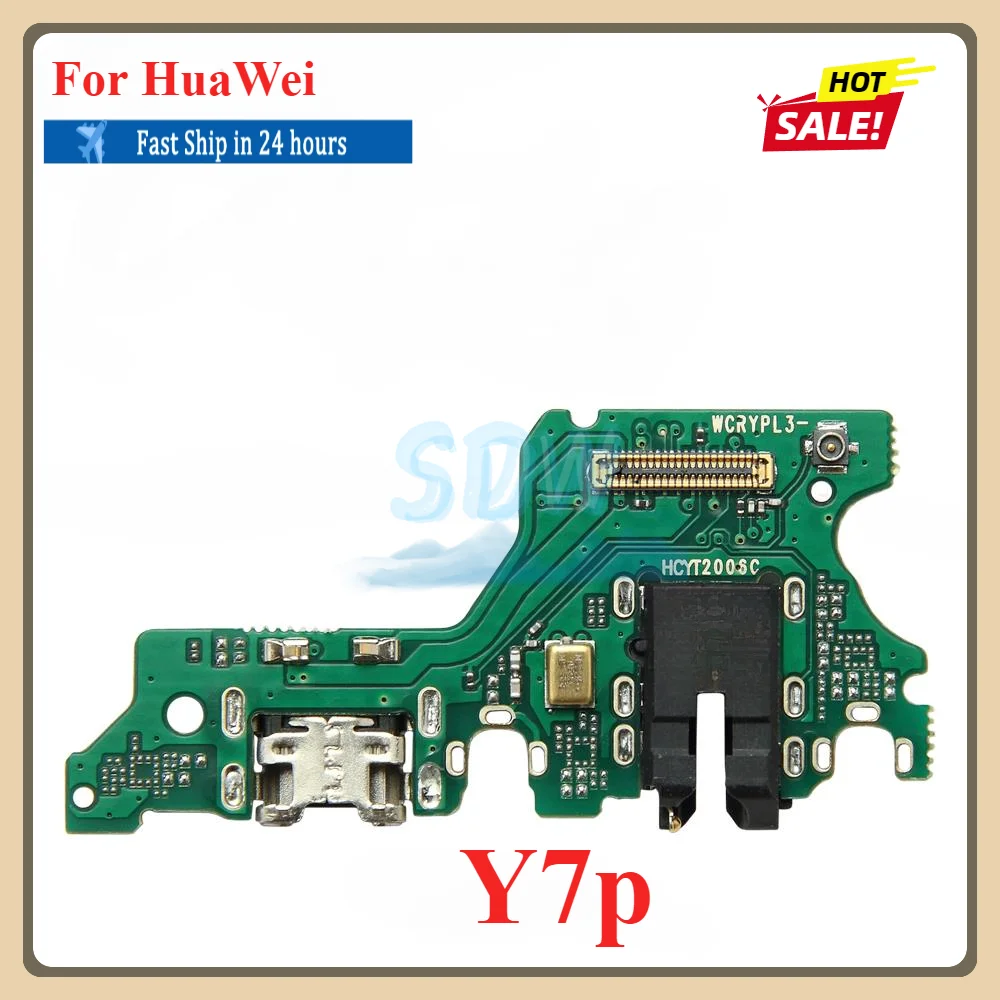 1Pcs USB Charging Port Dock Plug Connector Charger Board With Microphone Flex Cable For HuaWei Y9a Y7a Y9s Y6s Y8p Y7p Y6p Y5p