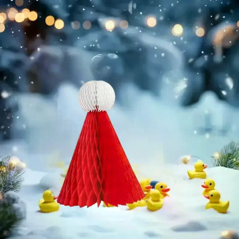 2025-2026 زينة عيد الميلاد ورقة العسل الكرة للطي شجرة عيد الميلاد ثلاثية الأبعاد زخرفة ديكورات منزلية لحفل الزفاف سطح المكتب حلية