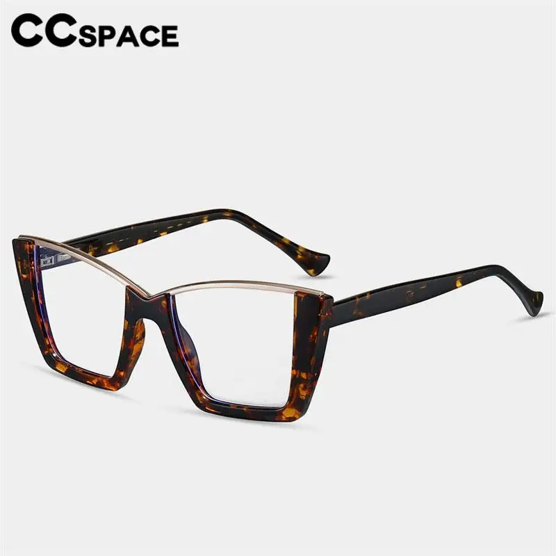 57014 New Square Half-Frame Anti Blue Light Computer Eyeglass Frame Women Fashion Spring Hinge Optical Transparent Spectacle
