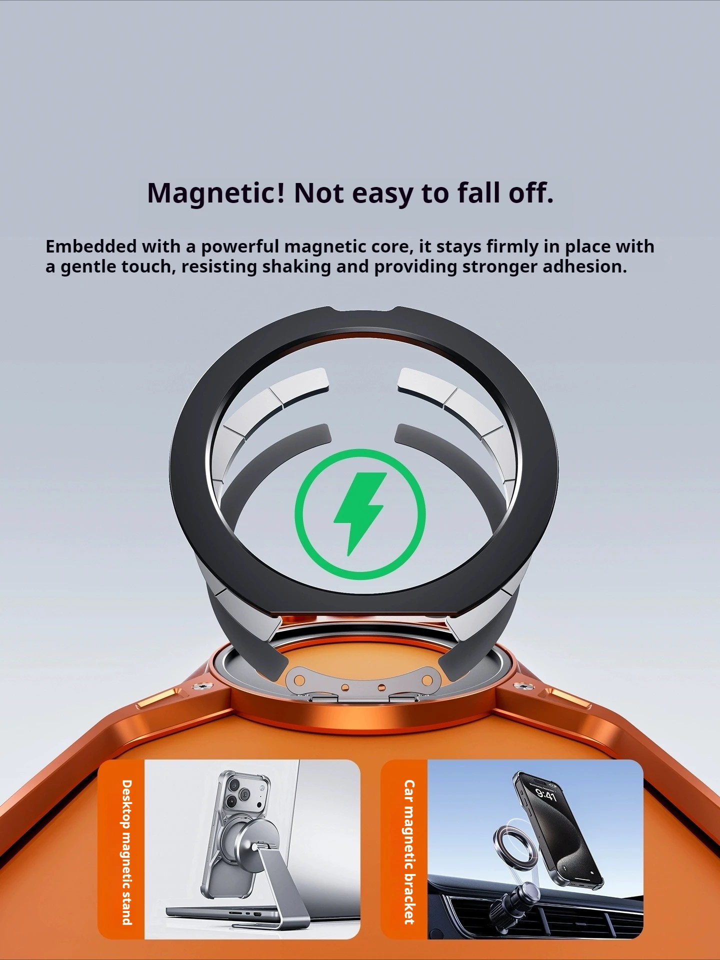 حافظة لهاتف آيفون 17 16 15 14 13 Pro Max 360 دعامة دوارة Magsafe حلقة مغناطيسية حامل غطاء ممتص للصدمات