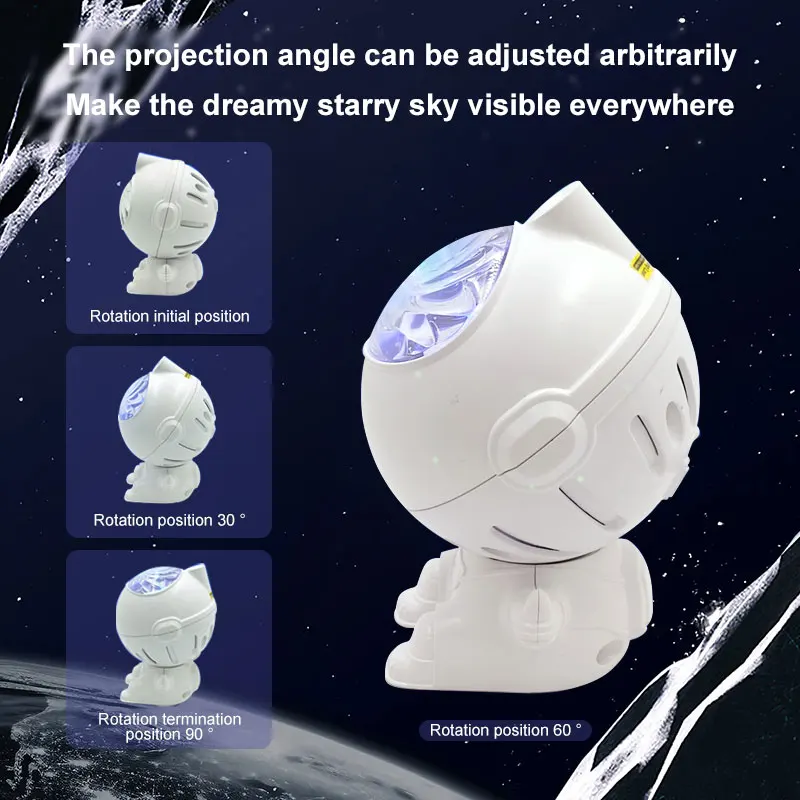 Neuer Dreamy Stars Galaxy-Projektor mit 360° °   Rotation, bunte Nebula-Effekte und romantische Stimmungsbeleuchtung für die Schlafzimmerdekoration