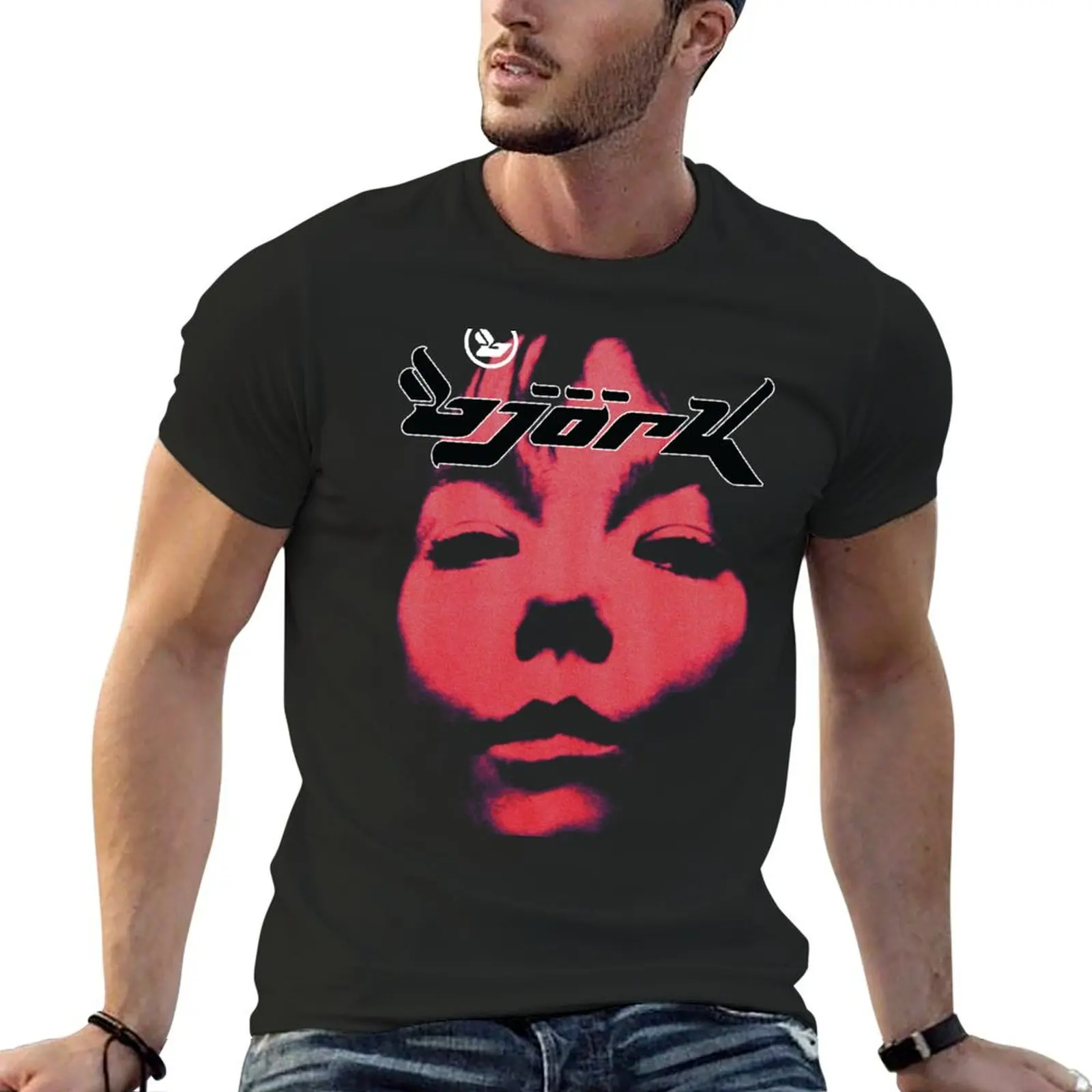 Bjork Homogenic Vintage Face Logo (Red) T-Shirt oversized graphic tee plus size tops compression shirt men