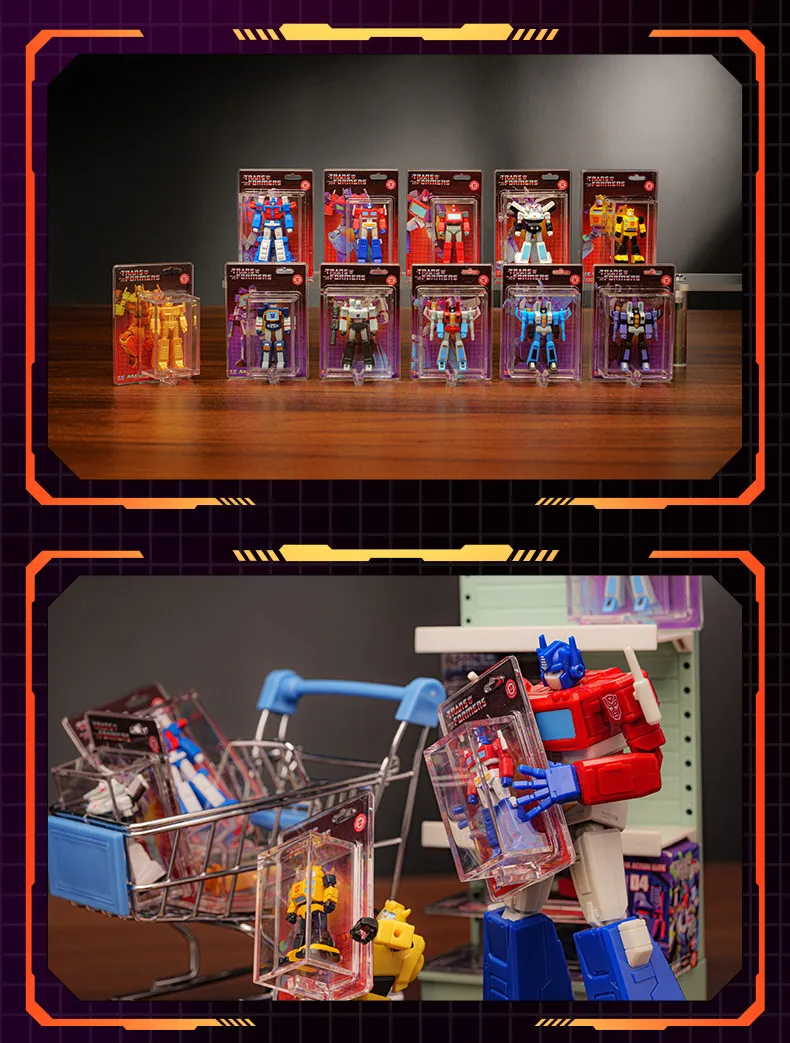Retro Transformers Kartenfigur G1 Miniatur-Replik Optimus Prime Mini-Blisterverpackung Bumblebee Auto-Anhänger Dekoration Spielzeug – Detail 10